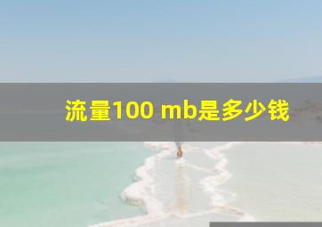 流量100 mb是多少钱